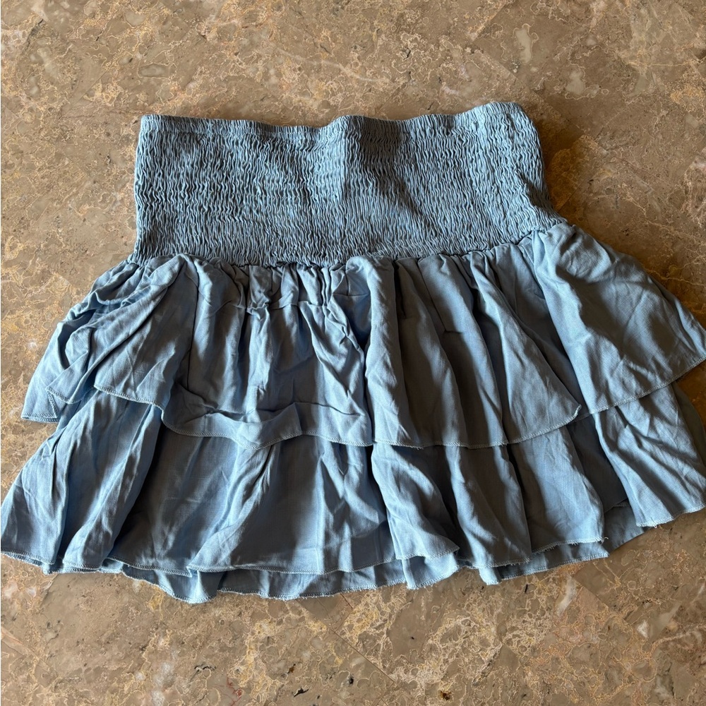 SHEIN Blue Ruffled Mini Skirt